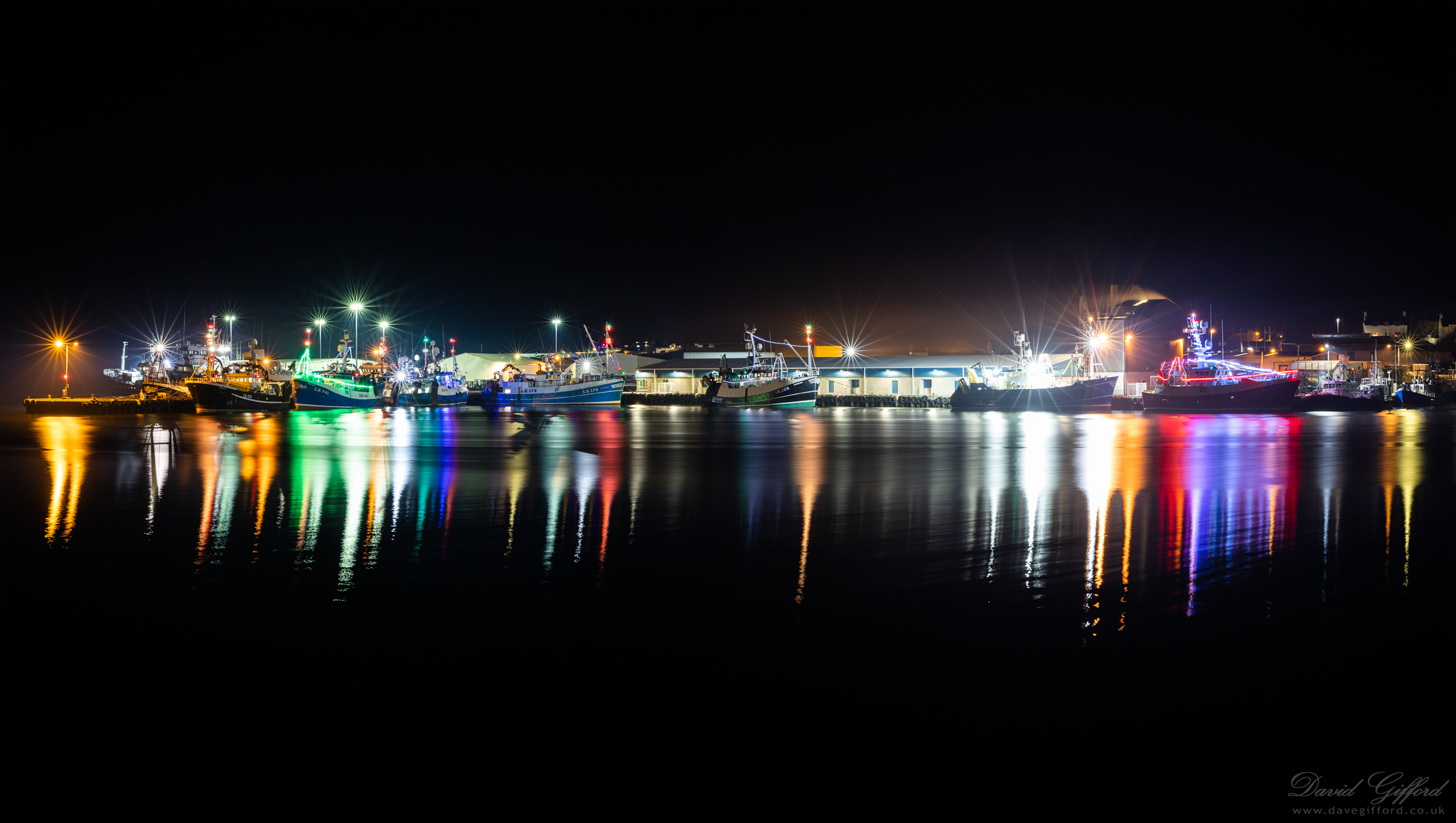 Photo: Festive Scalloway Harbour