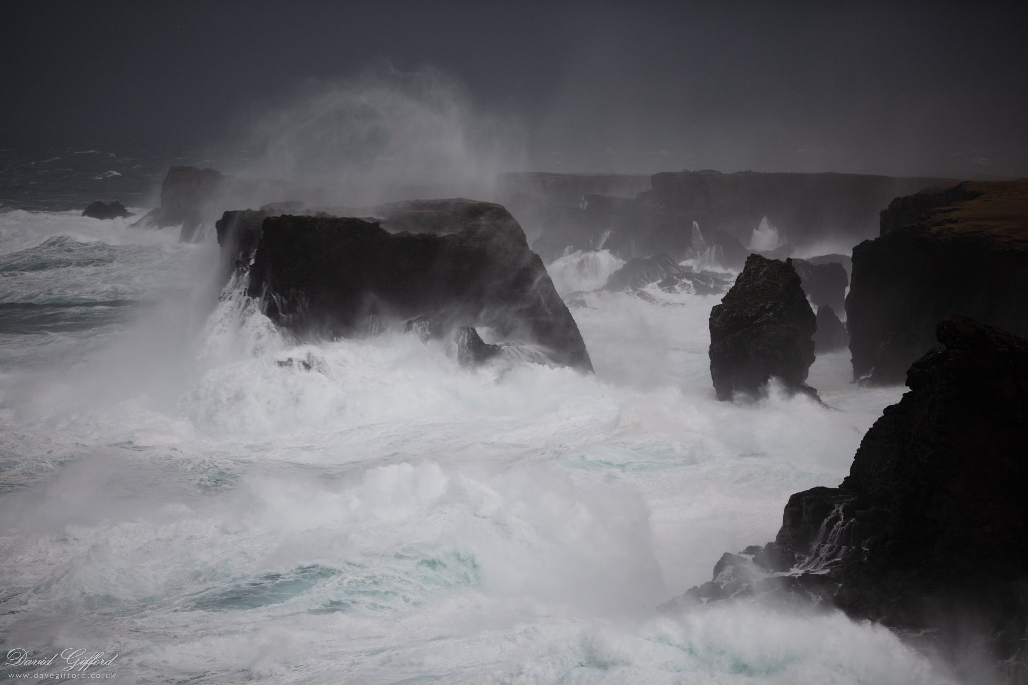 Photo: Storm Waves Hitting Moo Stack and the Cliffs of Eshaness