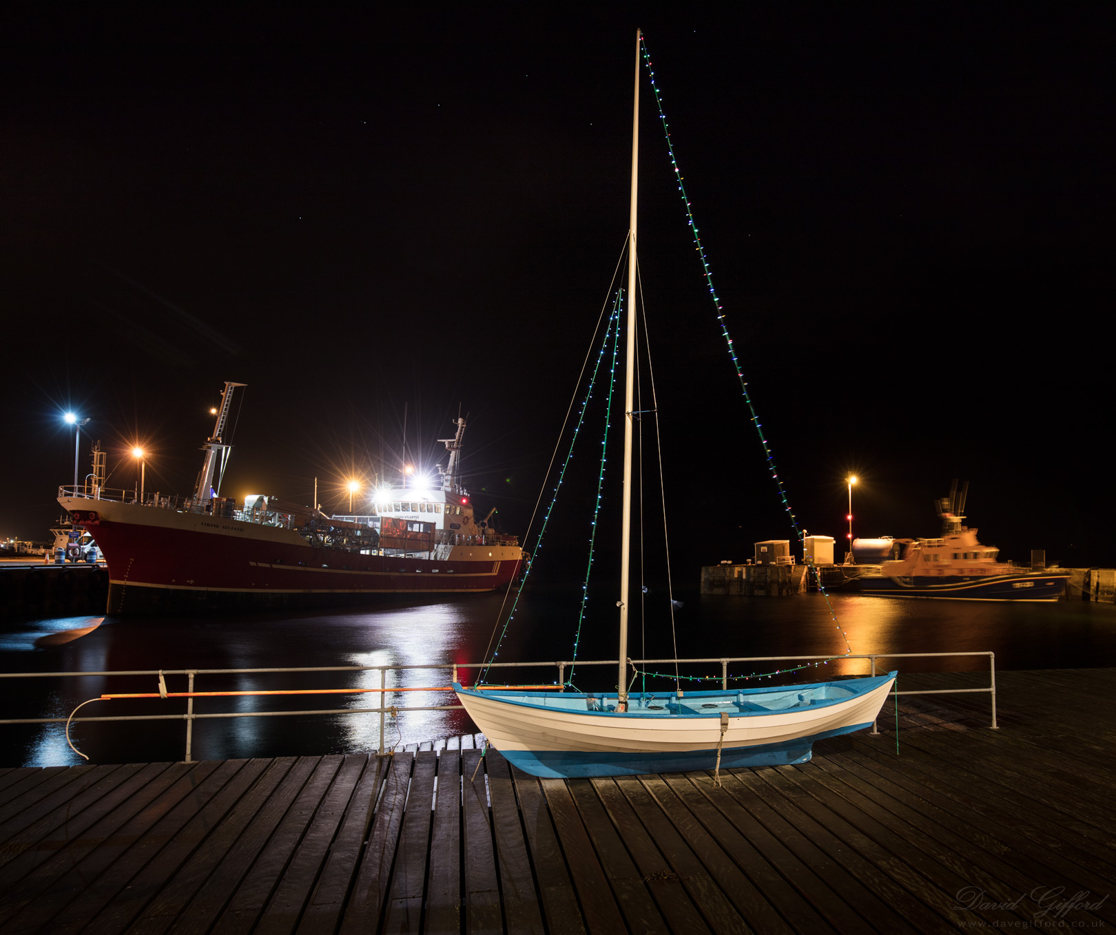 Photo: Happy New Year 2018 (Festive Boat at Lerwick Harbour)
